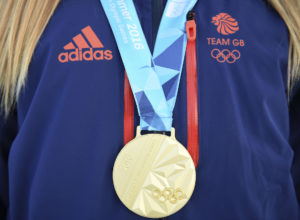 Madison Rowlands GBR poses with her Gold Medal after winning the Freestyle Skiing Ladies' Ski Halfpipe Finals at Oslo Vinterpark Halfpipe during the Winter Youth Olympic Games, Lillehammer, Norway, 14 February 2016. Photo: Jon Buckle for YIS/IOC Handout image supplied by YIS/IOC